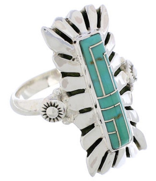 Southwest Turquoise And Silver Ring Size 8-1/2 EX42893