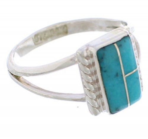 Genuine Sterling Silver Turquoise Ring Size 5 EX42998