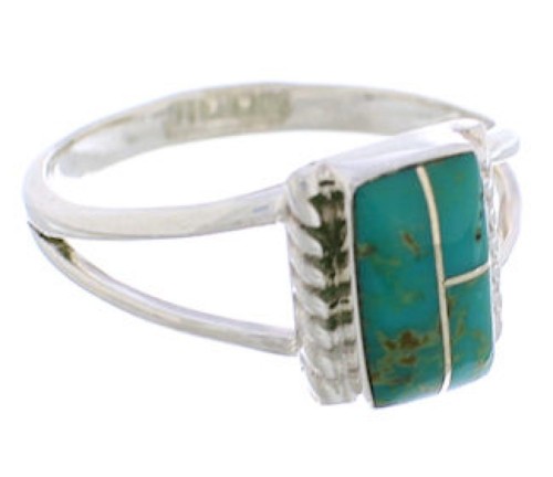 Genuine Sterling Silver Turquoise Ring Size 6-1/2 EX43095
