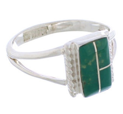 Turquoise Southwest Silver Ring Size 5-3/4 EX43106