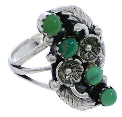 Turquoise Sterling Silver Flower Ring Size 6-1/4 EX45212