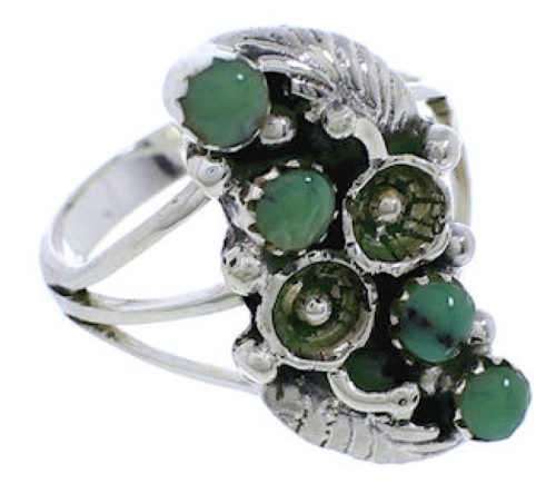 Sterling Silver Turquoise Flower Ring Size 6-3/4 EX45218