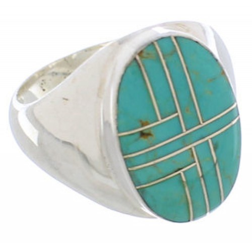 Genuine Sterling Silver Jewelry Turquoise Ring Size 8-3/4 WX42162