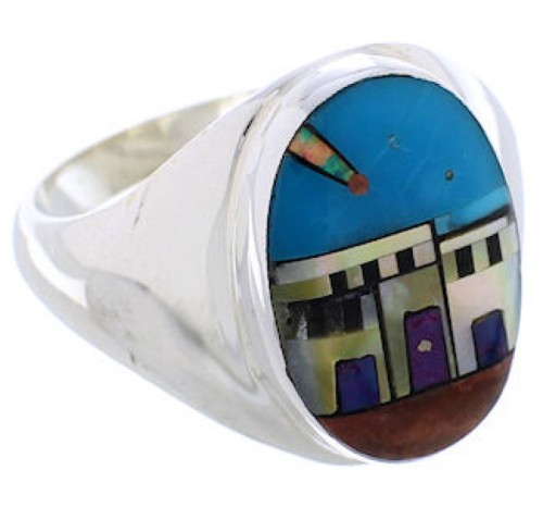 Authentic Villiage or Pueblo Design Multicolor Ring Size 11-1/4 WX42348