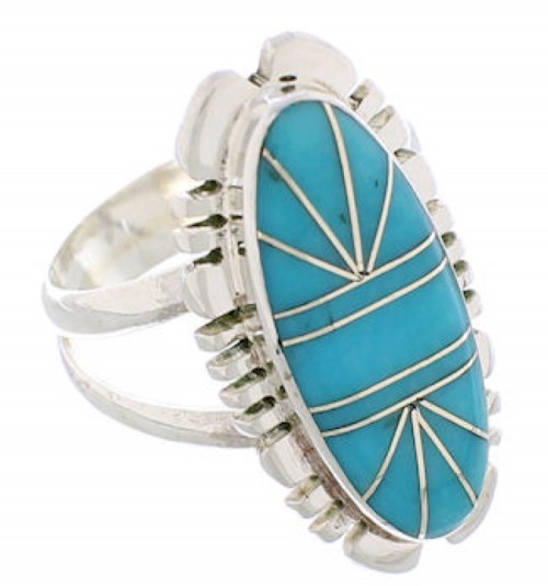 Sterling Silver Turquoise Southwestern Jewelry Ring Size 5-1/4 TX28423