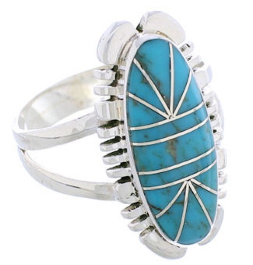 Sterling Silver Turquoise Southwest Ring Jewelry Size 8-3/4 TX28466
