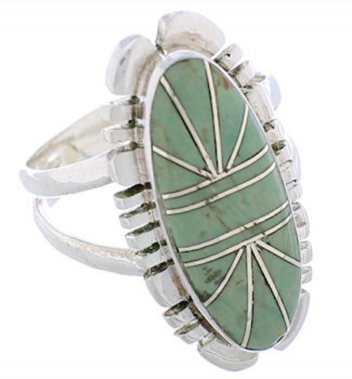 Southwest Sterling Silver Turquoise Ring Size 5-3/4 TX28525