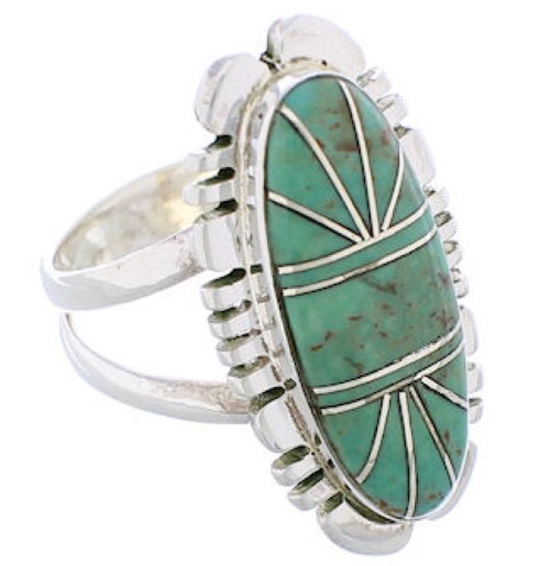 Genuine Sterling Silver Turquoise Jewelry Ring Size 4-3/4 TX28541