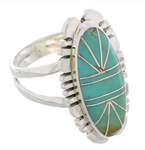 Sterling Silver Turquoise Southwest Jewelry Ring Size 5-1/4 TX28644