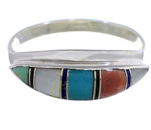Silver Multicolor Jewelry Southwest Ring Size 8-3/4 MX23035