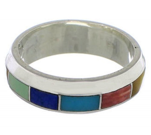 Southwest Silver Multicolor Ring Size 7-1/4 TX40119