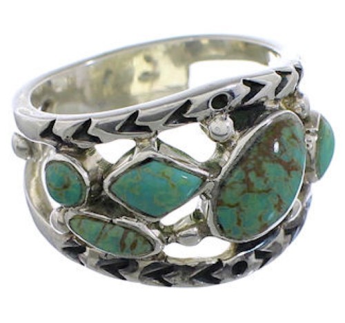 Sterling Silver Turquoise Jewelry Ring Size 5-1/4 TX40176