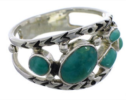 Silver Jewelry Turquoise Ring Size 7-3/4 TX40179