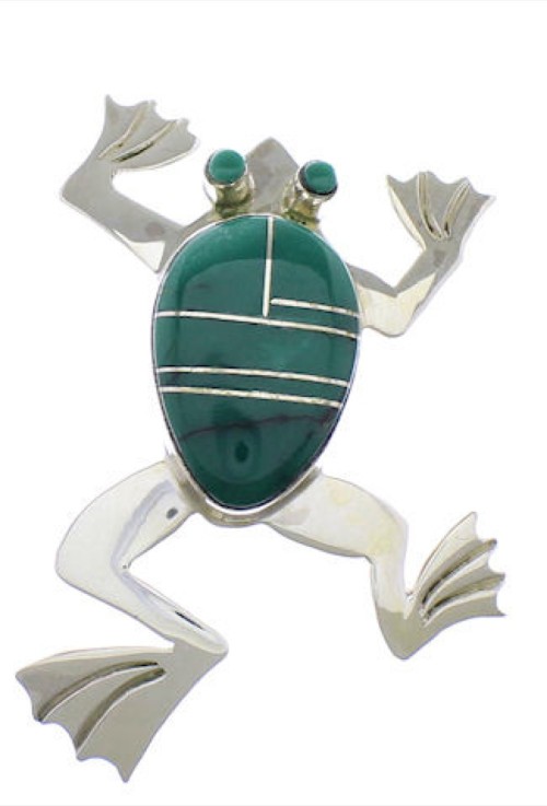 Southwestern Frog Turquoise And Silver Pendant PX28839