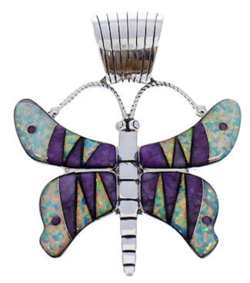 Butterfly Multicolor Genuine Sterling Silver Slide Pendant PX23694