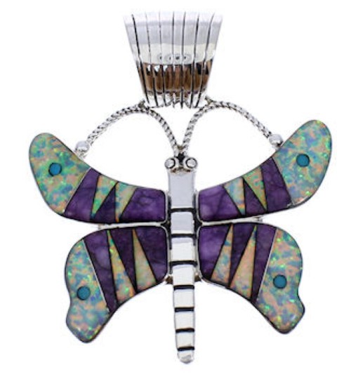 Multicolor Butterfly Genuine Sterling Silver Slide Pendant PX23701