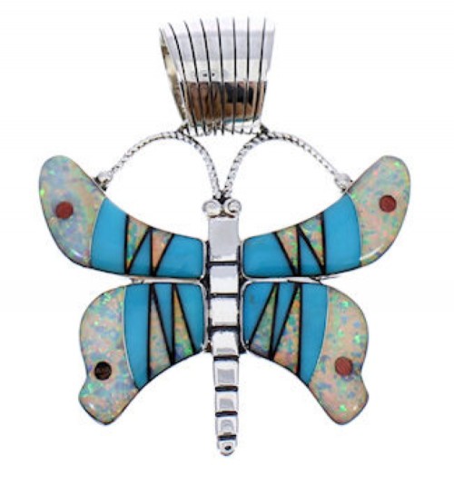 Sterling Silver Multicolor Butterfly Slide Pendant PX23710