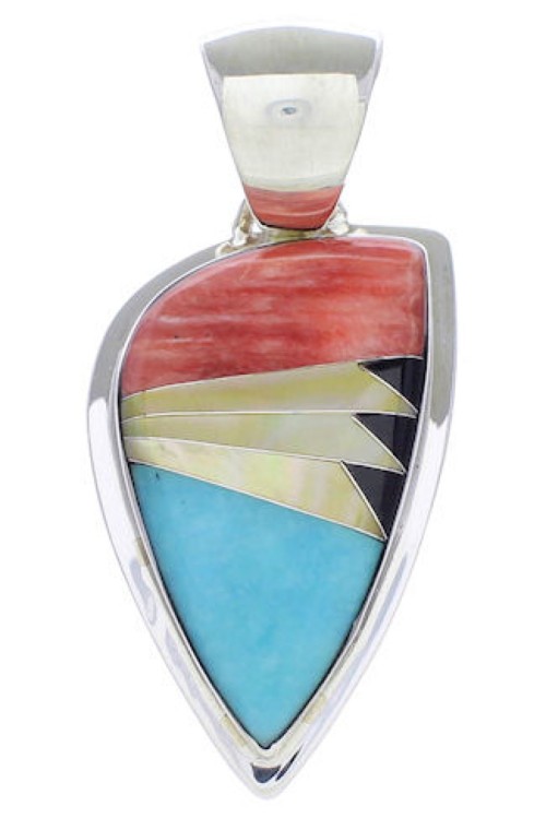 Southwest Multicolor Inlay Jewelry Pendant EX30619