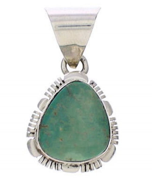 Genuine Sterling Silver Turquoise Pendant Jewelry PX29653