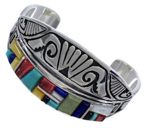 Multicolor Inlay Silver Jewelry Southwest Bracelet FX27907