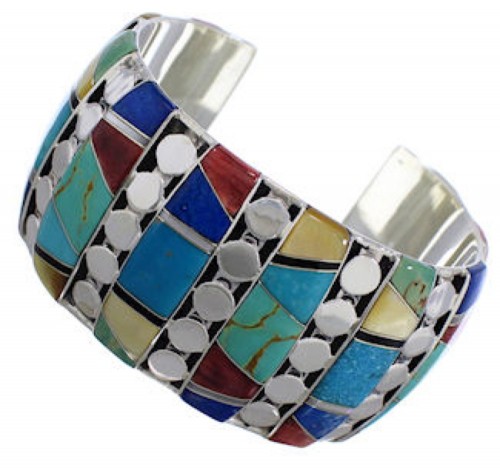 Multicolor Jewelry Southwest Sterling Silver Cuff Bracelet FX27178