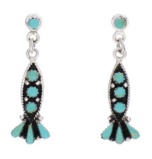 Genuine Sterling Silver Jewelry Turquoise Earrings PX32573