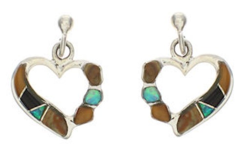 Multicolor Heart Sterling Silver Earrings PX24230