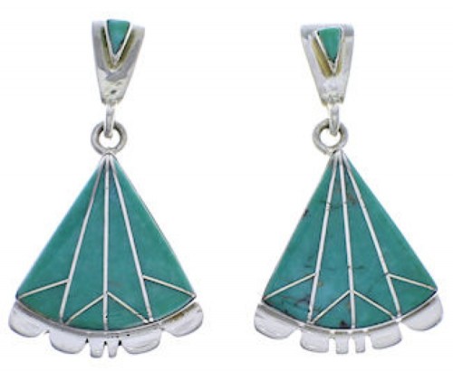 Southwest Sterling Silver And Turquoise Earrings EX31798