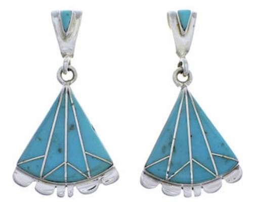 Southwestern Turquoise Inlay Earrings EX31807