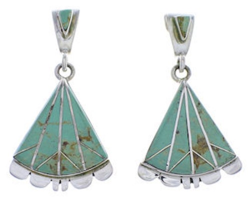 Southwest Turquoise And Sterling Silver Earrings EX31813