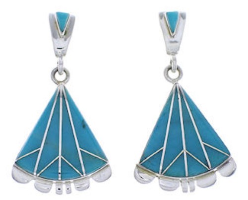 Southwest Turquoise And Sterling Silver Earrings EX31815