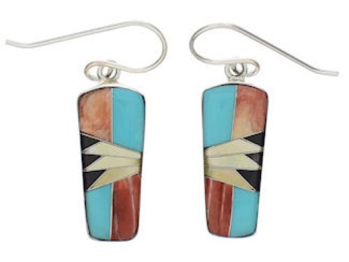 Southwestern Multicolor Inlay Earrings EX32552