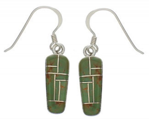 Genuine Sterling Silver Turquoise Inlay Earrings EX32097