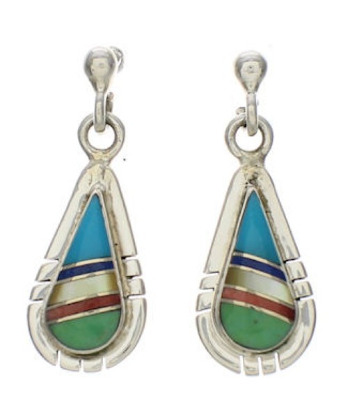 Southwestern Sterling Silver Turquoise Multicolor Earrings TX26262