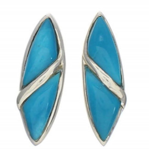 Sterling Silver Jewelry Turquoise Southwestern Post Earrings TX26401