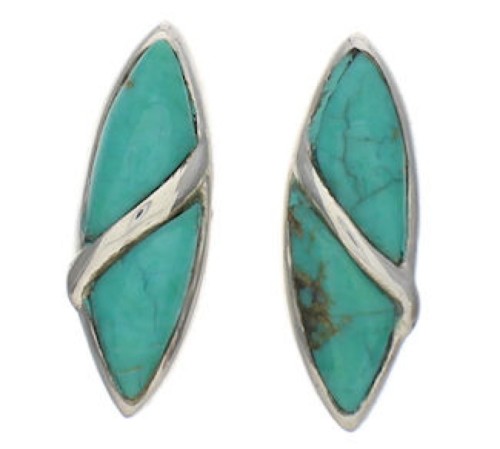 Turquoise Sterling Silver Southwestern Post Earrings Jewelry TX26412