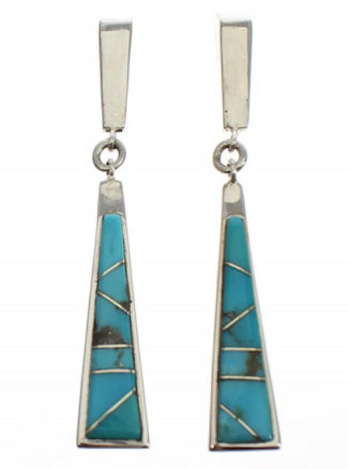 Turquoise Genuine Sterling Silver Post Dangle Earrings Jewelry TX26475