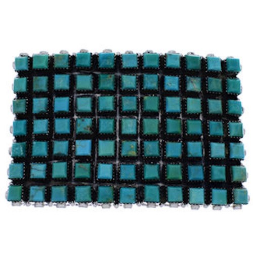 Turquoise Southwest Sterling Silver Belt Buckle EX30159