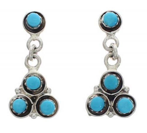 Sterling Silver Turquoise Post Dangle Earrings Jewelry KX26084