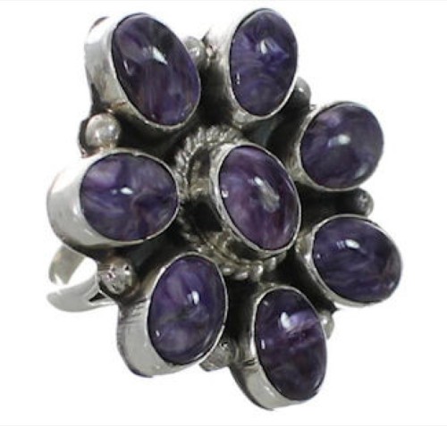 Charoite Sterling Silver Navajo Jewelry Ring Size 6 EX26346