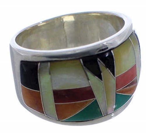 Sunset WhiteRock Sterling Silver Multicolor Ring Size 5-1/2 TX43728