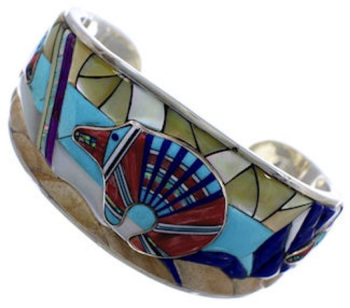 3-D Bear Multicolor Jewelry Sterling Silver Cuff Bracelet MX28144