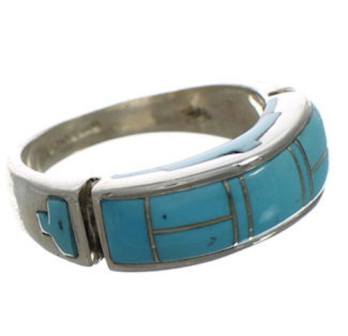 Turquoise Genuine Sterling Silver Southwestern Ring Size 8-3/4 CX52082