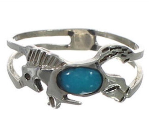 Turquoise Genuine Sterling Silver Horse Ring Size 4-3/4 CX52105