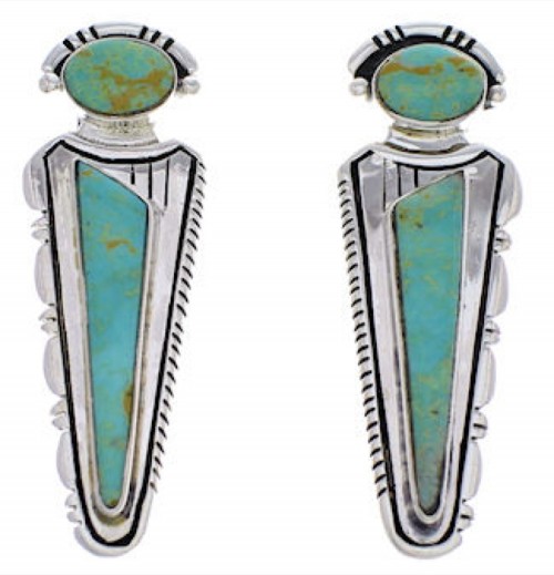Southwestern Silver And Turquoise Post Earrings PX32198