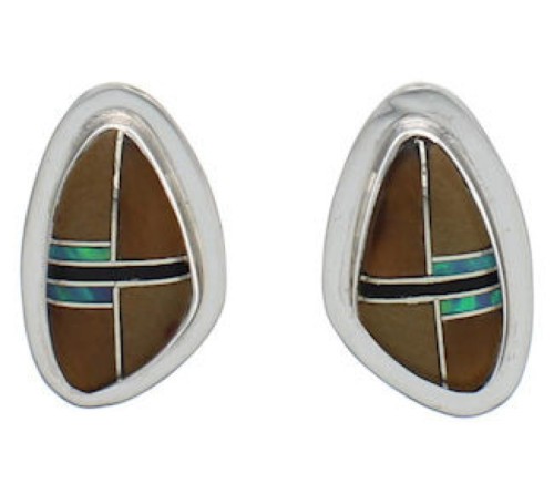 Sterling Silver Multicolor Southwest Post Earrings FX31076