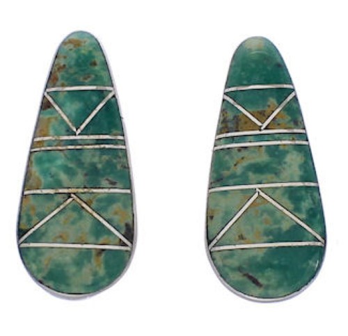 Genuine Sterling Silver Southwest Turquoise Post Earrings FX31098