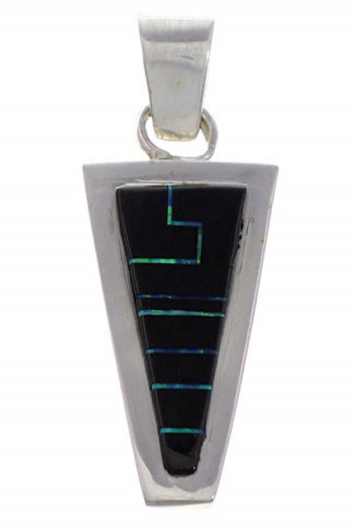 Jet And Blue Opal Slide Pendant EX43277