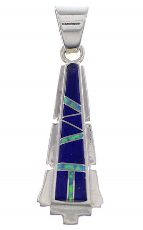 Man Made Lapis And Blue Opal Pendant EX43300