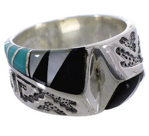 Sterling Silver Southwest Multicolor Ring Size 5-1/4 JX38396